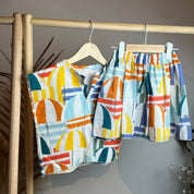 Camicia a scatolina con stampa ombrellini
