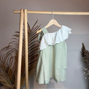 Vestito monospalla verde pastello