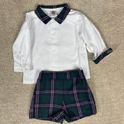 Set camicia e bermuda tartan